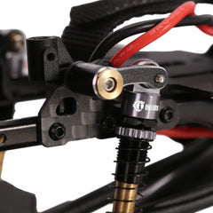 INJORA Damper holder installation on SCX24 demonstrates smooth servo interaction.