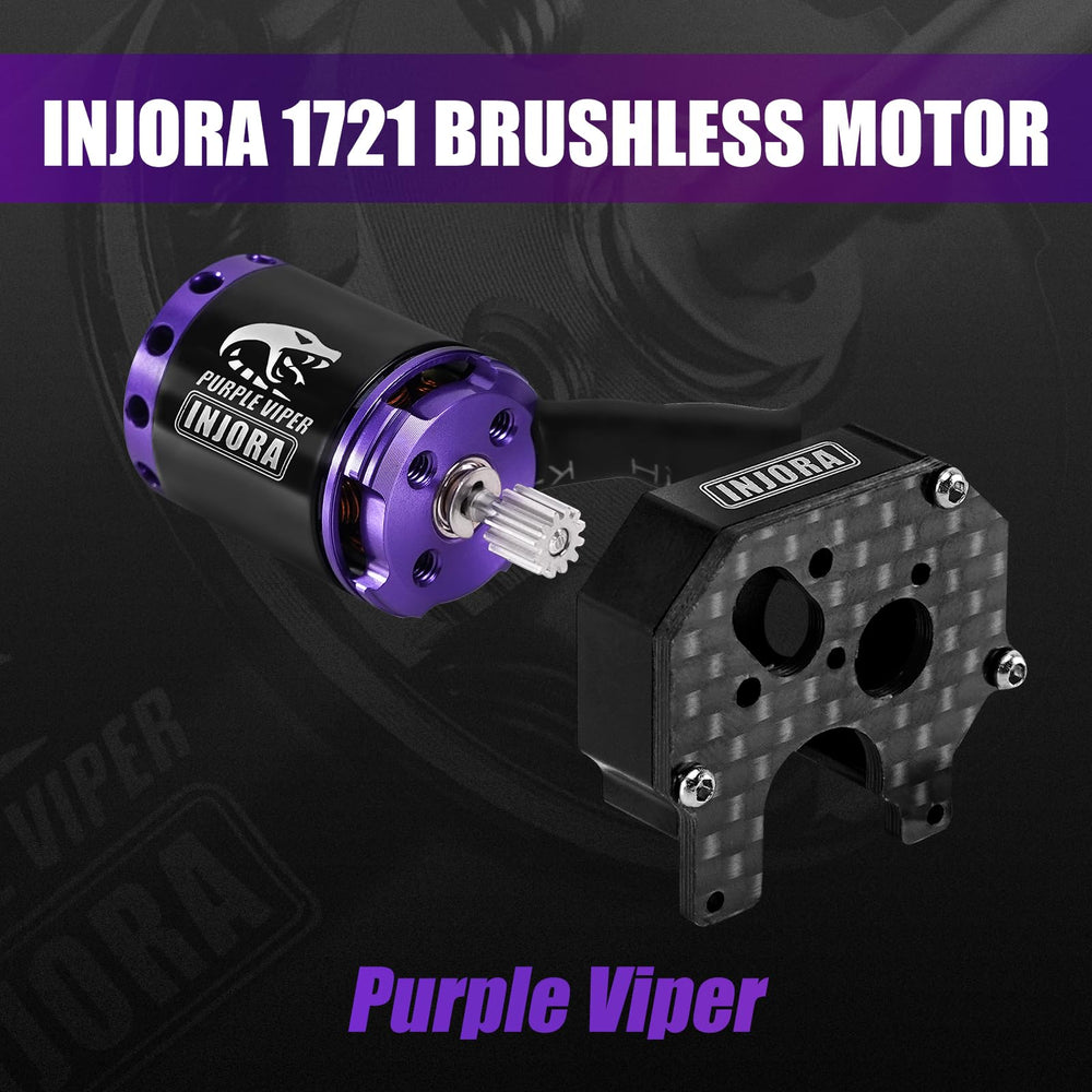 SCX24 mounting plate with INJORA adapter simplifies upgradable motor installation.