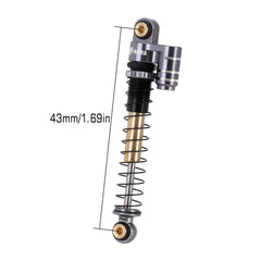 INJORA telescopic design shock enables greater travel on 1/24 scale crawlers.