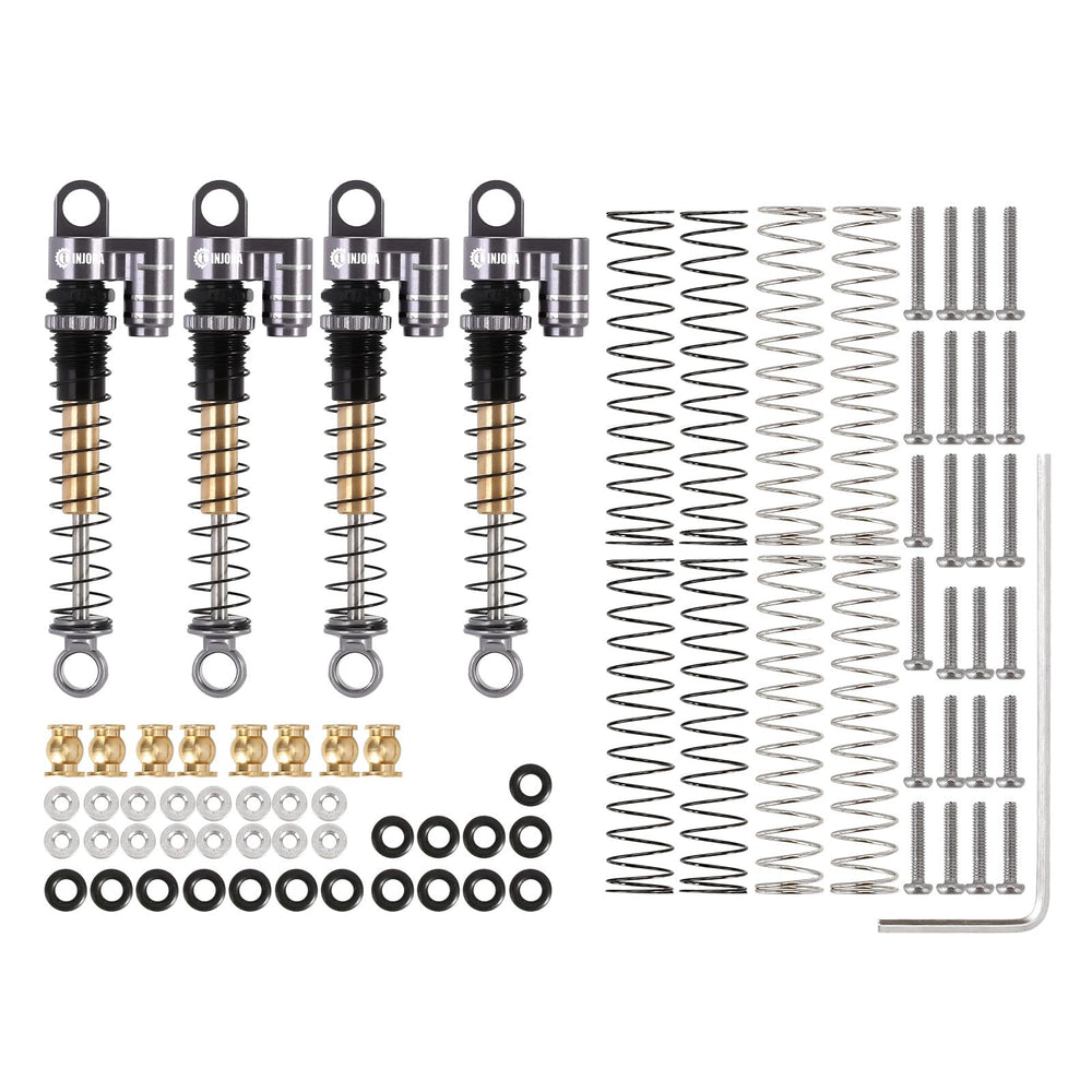 INJORA threaded bodies let quick preload adjustments for fine control.