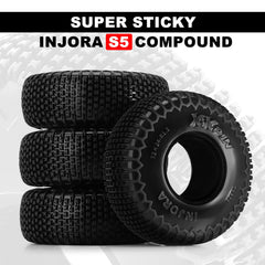 INJORA tire mounted on wheel demonstrates quick compatibility with 1.3-inch rims.