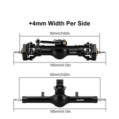 INJORA wide 8mm axle extension improves stability while maintaining scale appearance.