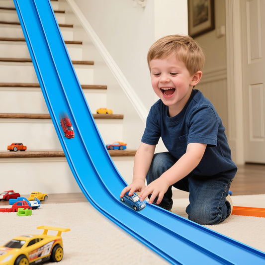 INKZOO Flex Tracks 15ft curve layout for creative racing on any surface