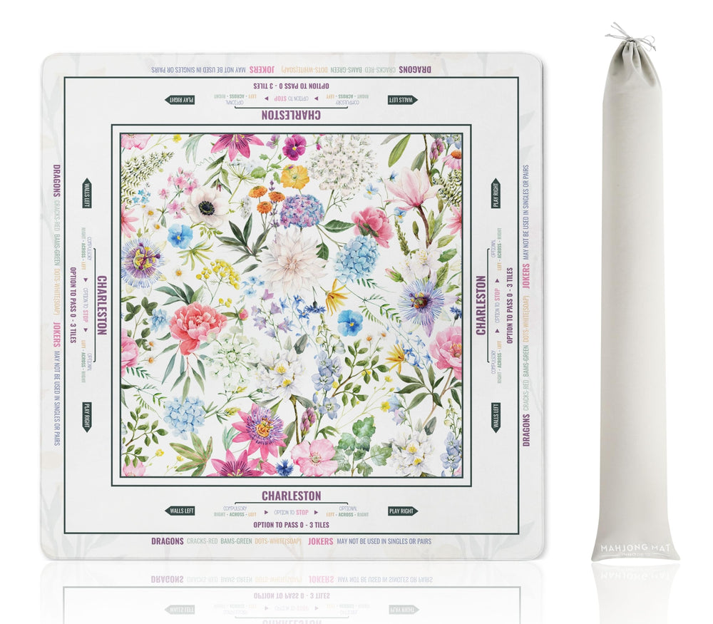 InnoBeta Mahjong Mat Flower-Carnation-12 back: anti-slip stability for steady gameplay