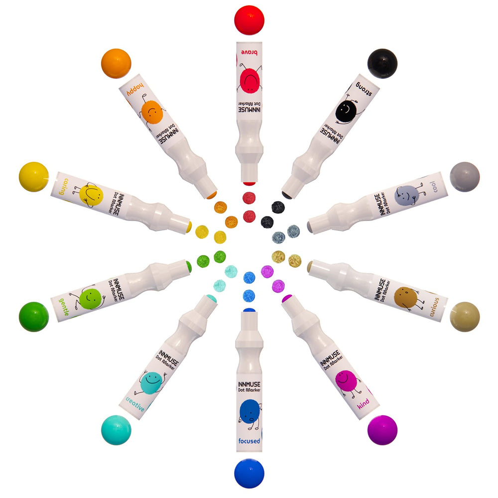 Kids use bingo daubers to create bright dots while learning shapes and numbers.