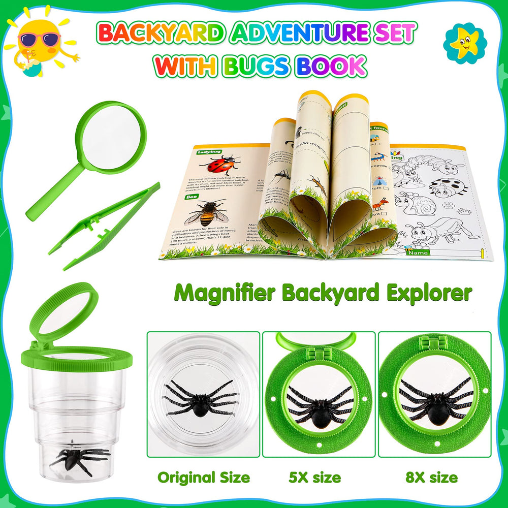 INNOCHEER kids bug book with illustrated life cycles for learning.