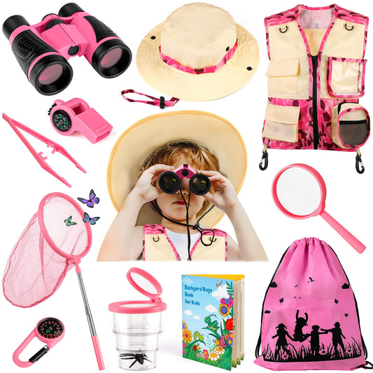 INNOCHEER Kids Explorer Vest in camouflage pink for durable outdoor play.