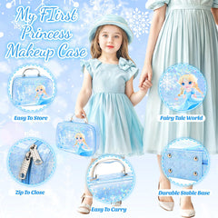 INNOCHEER five makeup brushes designed for toddlers with soft textures for pretend play.