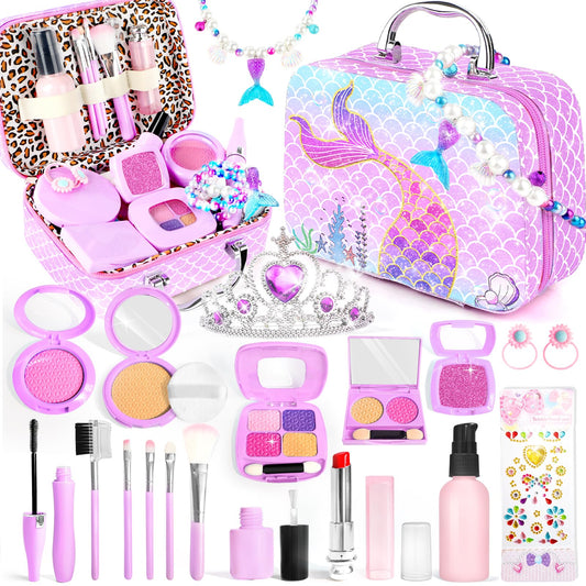 INNOCHEER mermaid makeup pouch for toddlers, safe storage during creative pretend play.