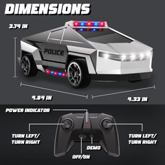 Innofans RC police car lights-on demonstrates realistic detailing for imaginative play