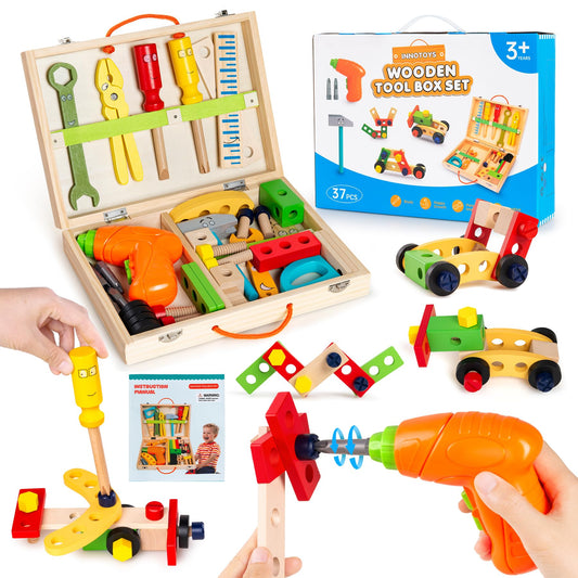 Innotoys kids tool set with drill for hands-on STEM play.