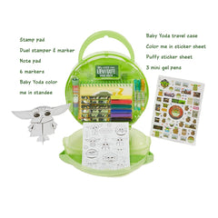 Innovative Designs Baby Yoda coloring set with markers for on-the-go creative fun.
