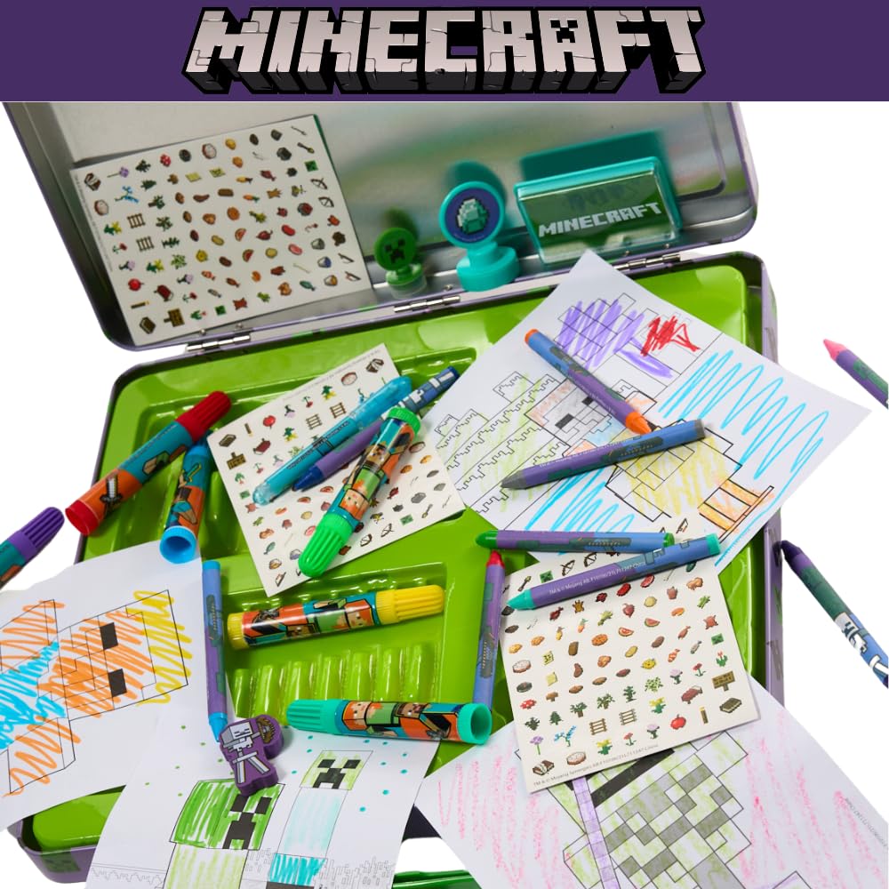 Innovative Designs Minecraft deluxe activity set temporary tattoos for playful body art.