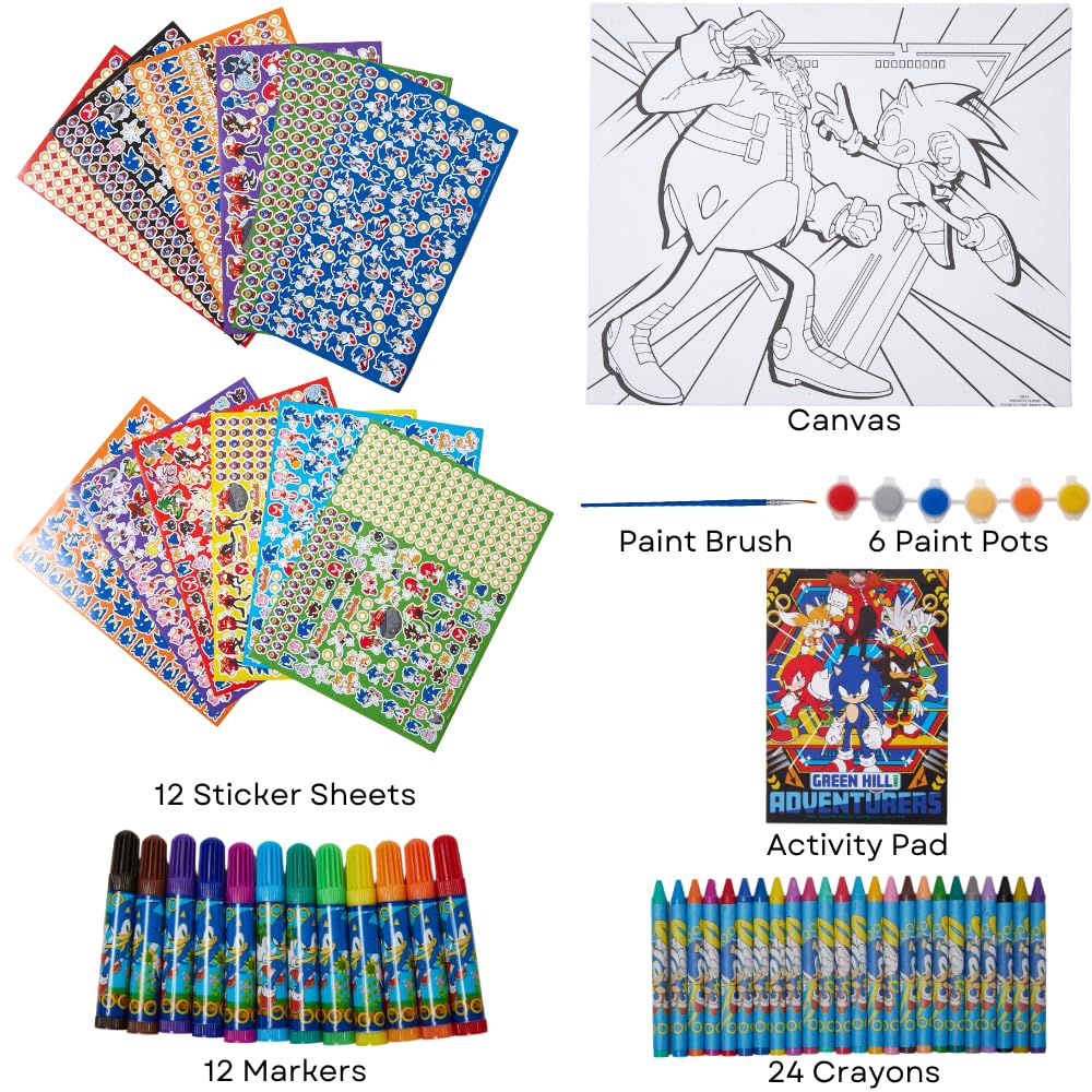 Innovative Designs Sonic canvas set includes paint pods and a brush for vibrant color.