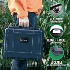 INNVO case waterproof with IP67 rating protects gear.