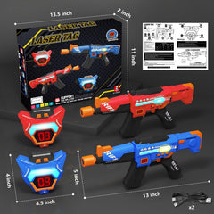 Inodoo laser tag guns 2-pack with compact storage design after gameplay.