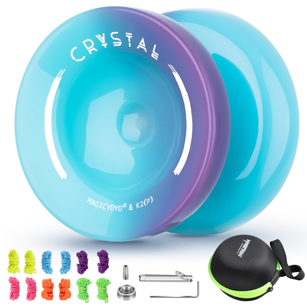 INOVASHON Yoyo K2 crystal blue purple in hand for smooth, reliable spins.