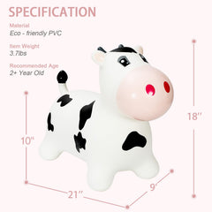 INPANY Bouncy Cow side view highlights durable materials for energetic sessions.