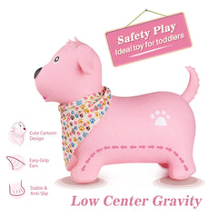 INPANY bouncy dog hopper inflated state demonstrates easy setup and safe play