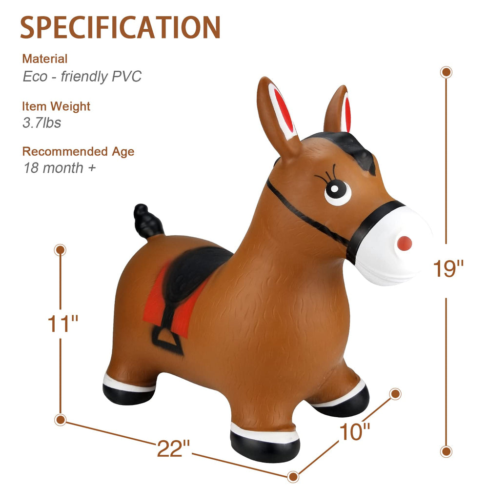INPANY bouncy horse toy inflated and ready for indoor outdoor fun