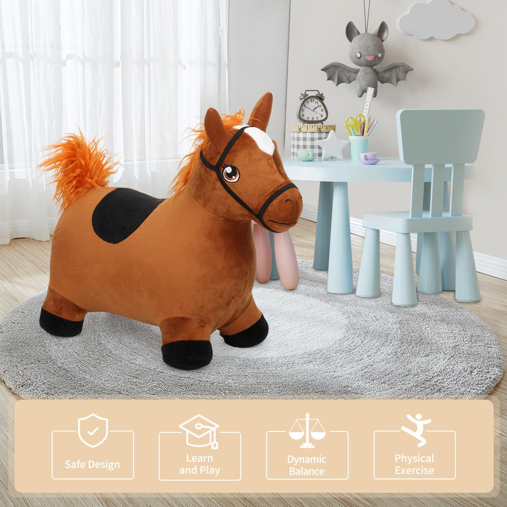 INPANY gift-ready bouncy horse enhances birthday celebrations with a cute, interactive toy