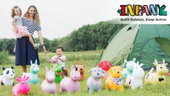 INPANY bouncy toy for toddlers; supports leg strength and coordination during play.