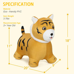 INPANY Tiger Bouncy Hopper inflated close-up showcases durable, safe construction for indoor use.
