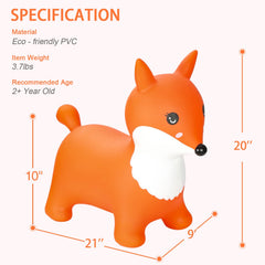 INPANY Toddler ride-on fox hopper encourages outdoor fun and coordination.