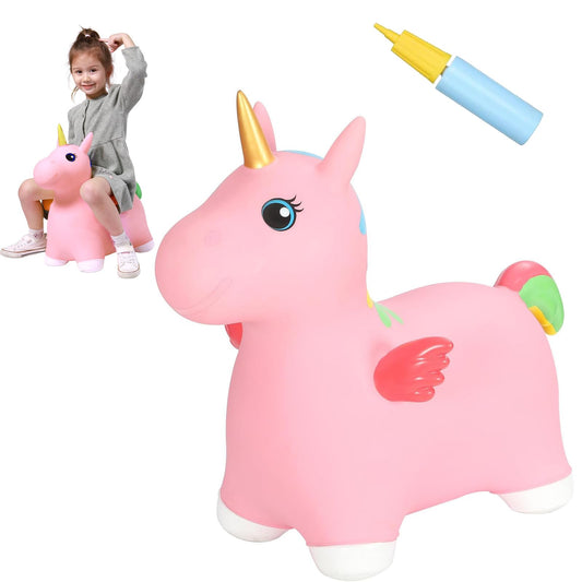 INPANY Unicorn Bouncy Horse face: friendly design for active toddler play