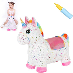 INPANY Unicorn bouncy horse top view for engaging indoor and outdoor play.