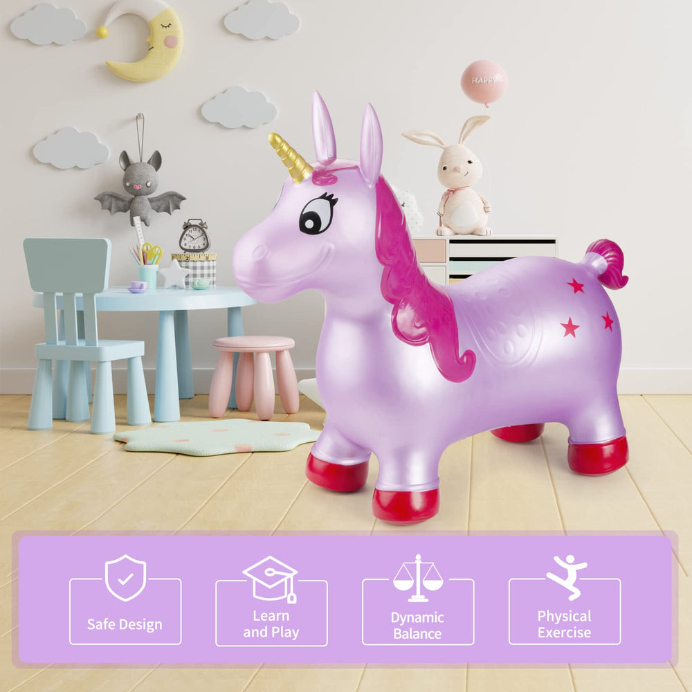 INPANY Unicorn Hopper kids playing image shows active indoor and outdoor fun