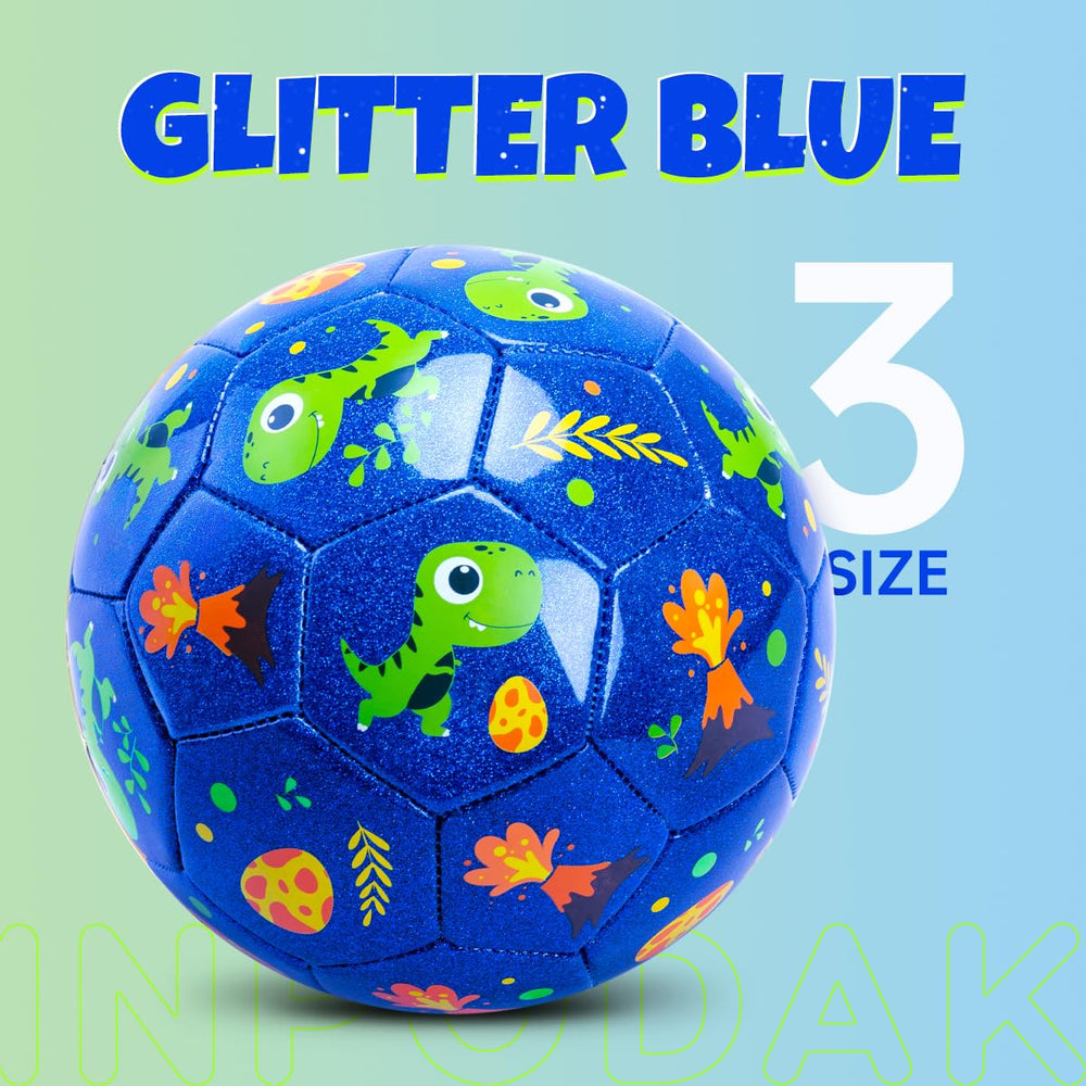 INPODAK Dinosaur Soccer Ball inner bladder and stitching for durability and shape.