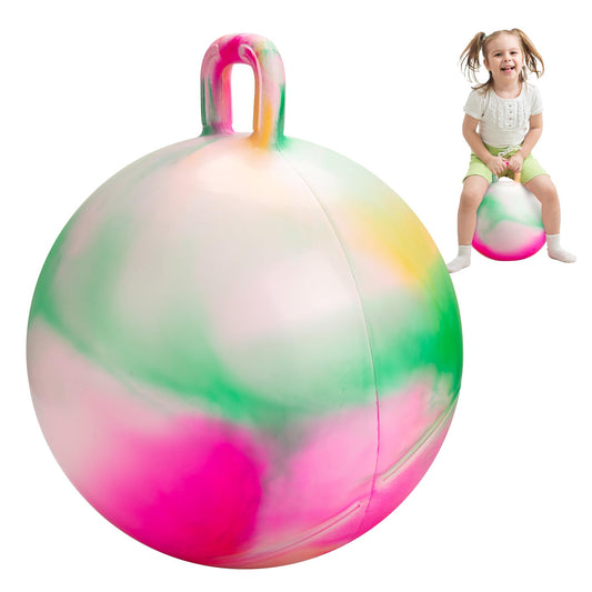 INPODAK Hopper Ball 18-inch with handle for safe indoor and outdoor play.