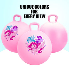 INPODAK unicorn hopper ball with sturdy handle improves grip and safety.