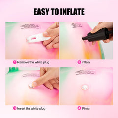 Includes hand pump for quick inflation before playtime.