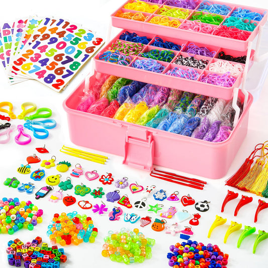 INSCRAFT 17500+ rubber bands kit for vibrant loom projects.