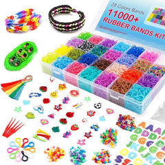 INSCRAFT rubber-band refill kit with container keeps bands organized for quick bracelet making