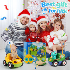 INSFUN Dino play scene shows kids racing and laughing together