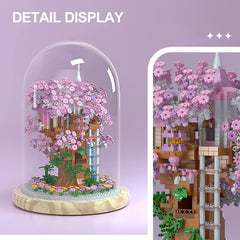 Insgen string lights illuminate the Sakura tree during cozy building sessions.