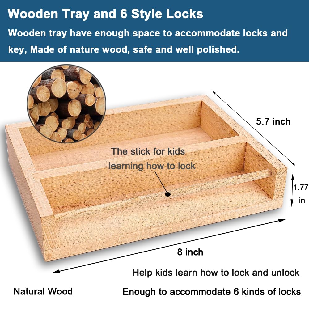 Inslat bronze lock close-up demonstrates lock-and-key play fostering concentration.