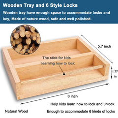 Inslat bronze lock close-up demonstrates lock-and-key play fostering concentration.