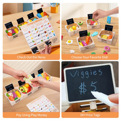 Inslat play money set supports pretend shopping and counting practice