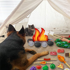 Inslat pretend campfire playset green mat for cozy camp area and safe practice.