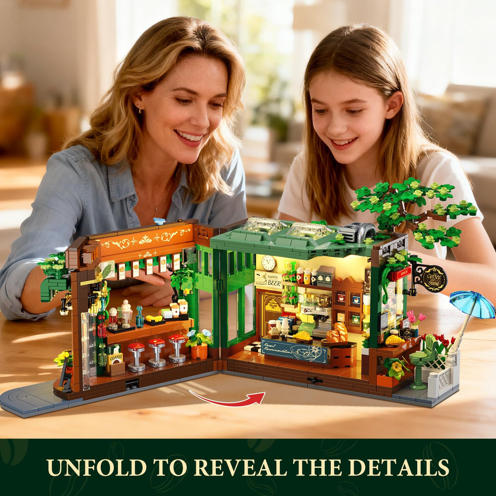 Green tree adds street charm and color to the scene.