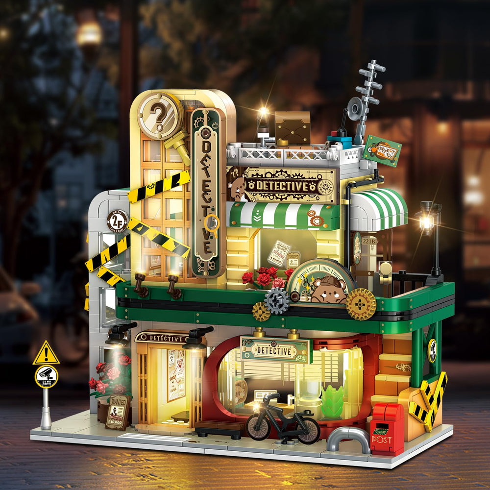 INSOON Detective Agency Building Set top floor features recliner and rotating searchlight