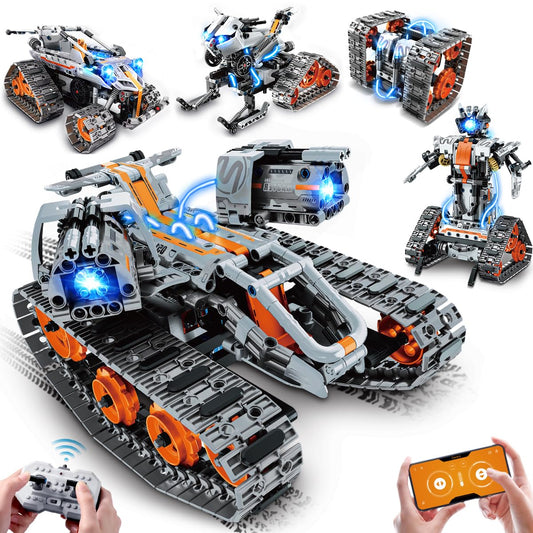 INSOON 5-in-1 building toy tank assembly for creative play.