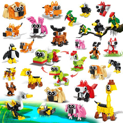 INSOON animals building blocks closeup with bright colors for creative play.
