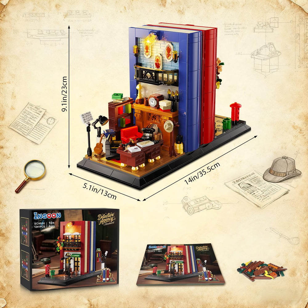Insoon Detective Bookend Shelf Display enhances home decor appeal
