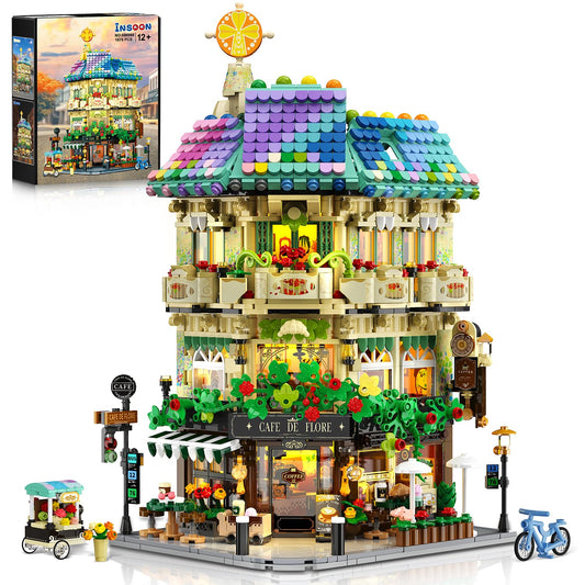 INSOON Flower Cafe House exterior front view shows European charm for home display