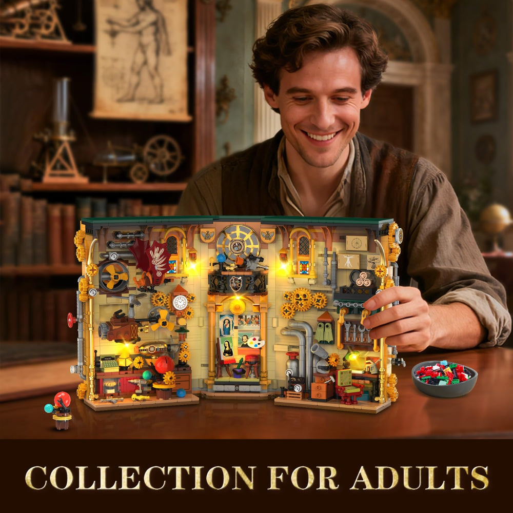 INSOON Stempunk Book Nook on shelf enhances decor with vintage charm